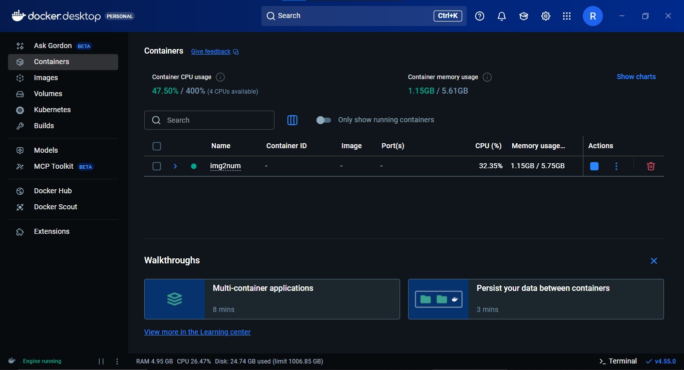 Docker Desktop Homepage
