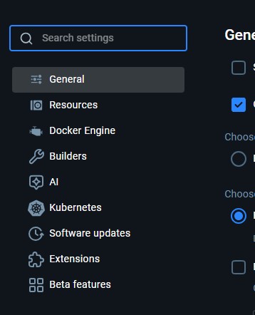Docker Resources Button Location
