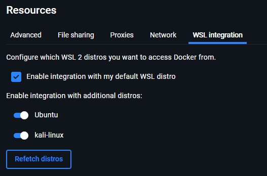 Docker WSL Integration Setup